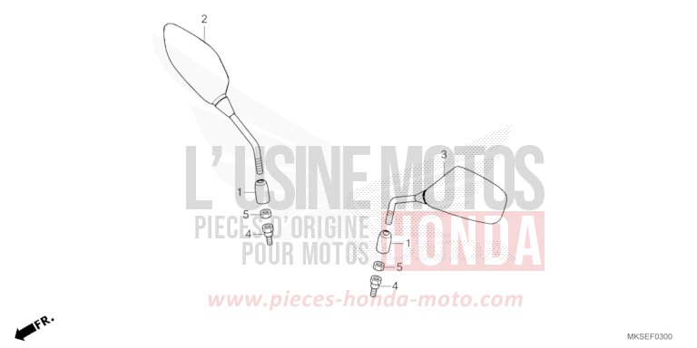 SPIEGEL von Africa Twin Mechanik MAT BALLISTIC BLACK METALLIC (NHA86) von 2021